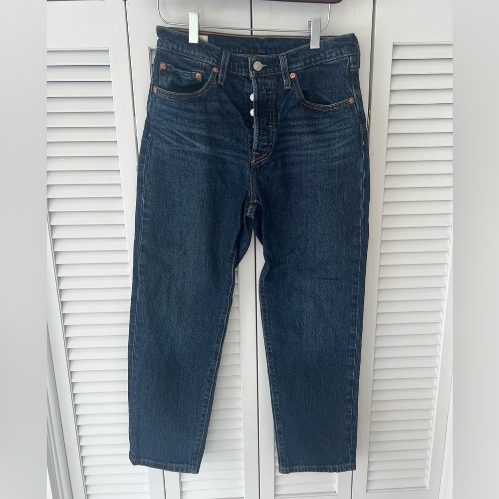 Levi's 501 Original Cropped Women's Dark Blue Straight Leg Jeans